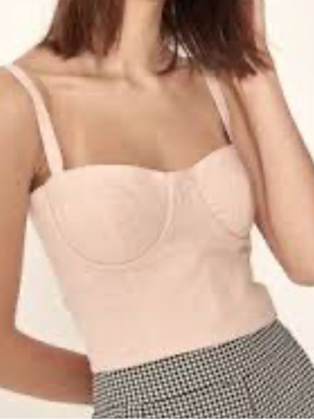 Capulet Linen Corset Crop Top in Blush Pink Linen Cotton Blend Small